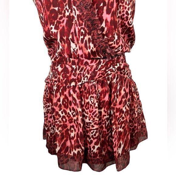 Ramy Brook Women's Red Leopard Print Winsten Mini Dress - Picture 6 of 8